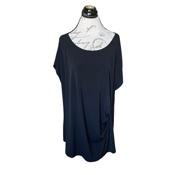 Lane Bryant Women's Blouse Size 26/28 Sz 4X  Black Front Runched Modern Trendy - Picture 1 of 10